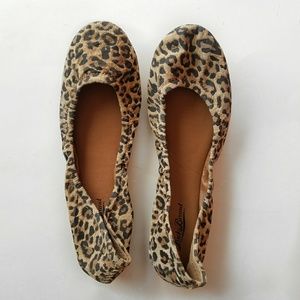 Lucky Brand leopard scrunch ballet flats 9.5
